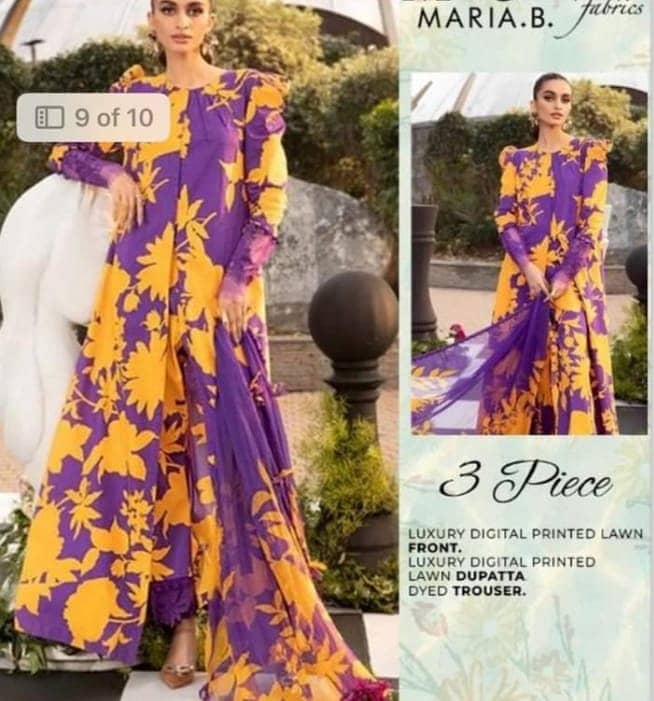 3 piece lawn stitched suits ladies suit clothes ready to wear 8