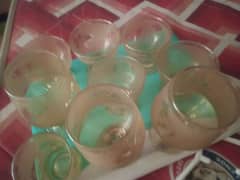 set of 6 glasses , 6 tea cups and 6 ice cups