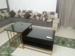 L Shaped Sofa with Nest Center Table