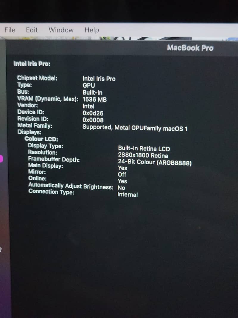 MACBOOk PRO MODEL 2015 15" 4