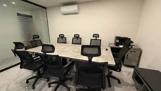 Conference Table With 8 New black Revolving Chairs