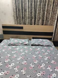 pure wood bed with original wooden colour with out mattress