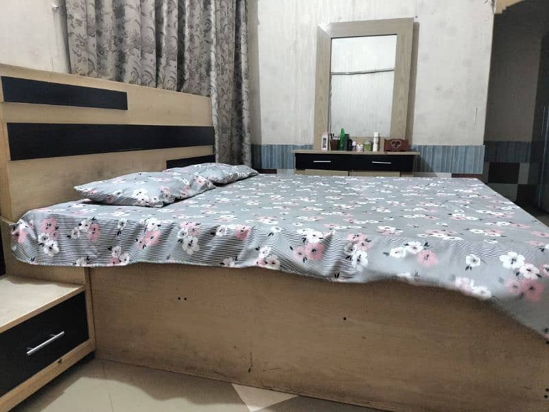 pure wood bed with original wooden colour with out mattress 1