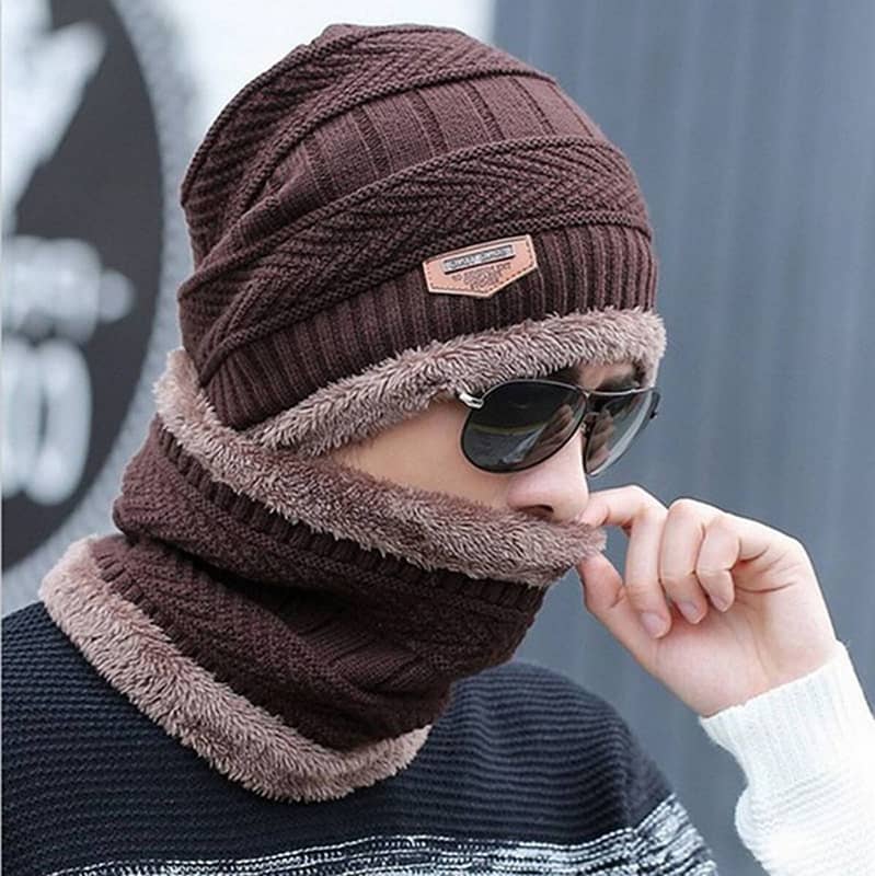 Unisex Winter Caps With Neck Warmer In Different Unique Colors 5