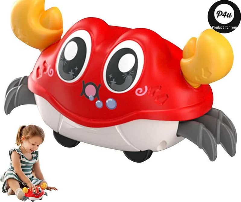 (سینسنگ کرالنگ کیکڑا کھلونا، بیبی کے لئے ٹمی ٹائم کھلونا) Crawling Toy 0