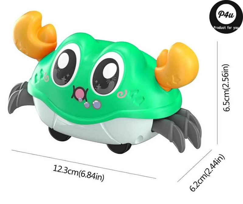 (سینسنگ کرالنگ کیکڑا کھلونا، بیبی کے لئے ٹمی ٹائم کھلونا) Crawling Toy 4