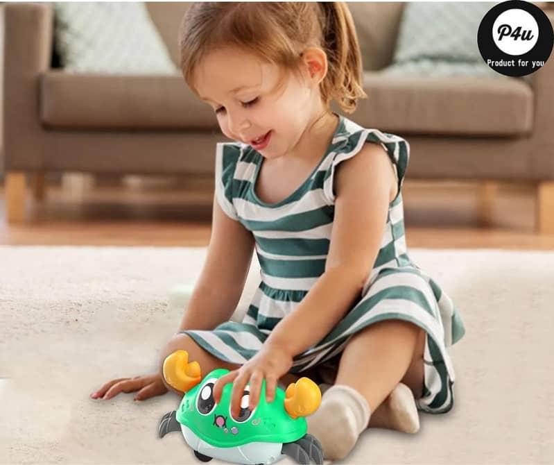 (سینسنگ کرالنگ کیکڑا کھلونا، بیبی کے لئے ٹمی ٹائم کھلونا) Crawling Toy 7