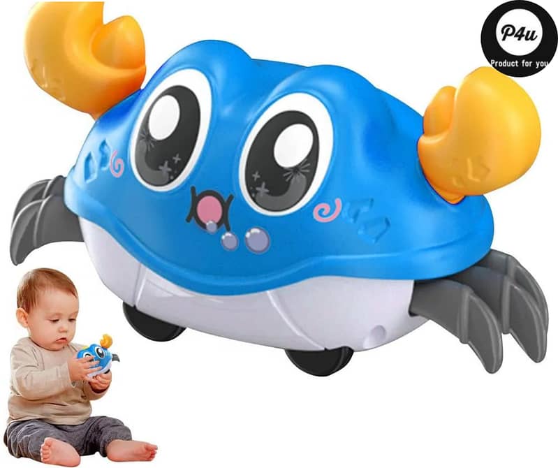 (سینسنگ کرالنگ کیکڑا کھلونا، بیبی کے لئے ٹمی ٹائم کھلونا) Crawling Toy 9