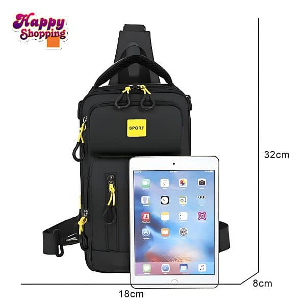 Stylish Waterproof Chest Cross Body Bag for Men with USB Port 5