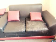 leather sofa set for sale urgently 8/10 condition