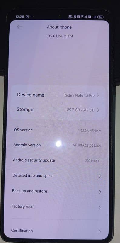 Redmi Note 13 Pro (12GB-512GB) 9 Months Warranty. 10/10 3