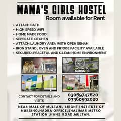 Mama's Girls Hostel in Multan, Near Shalimar Metro Station & Chaseup