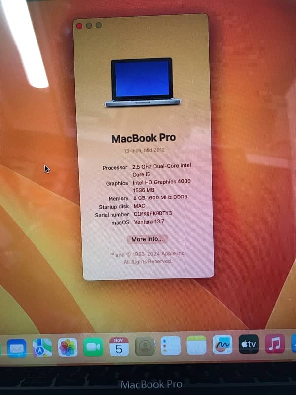 Macbook pro 2012 mid 4