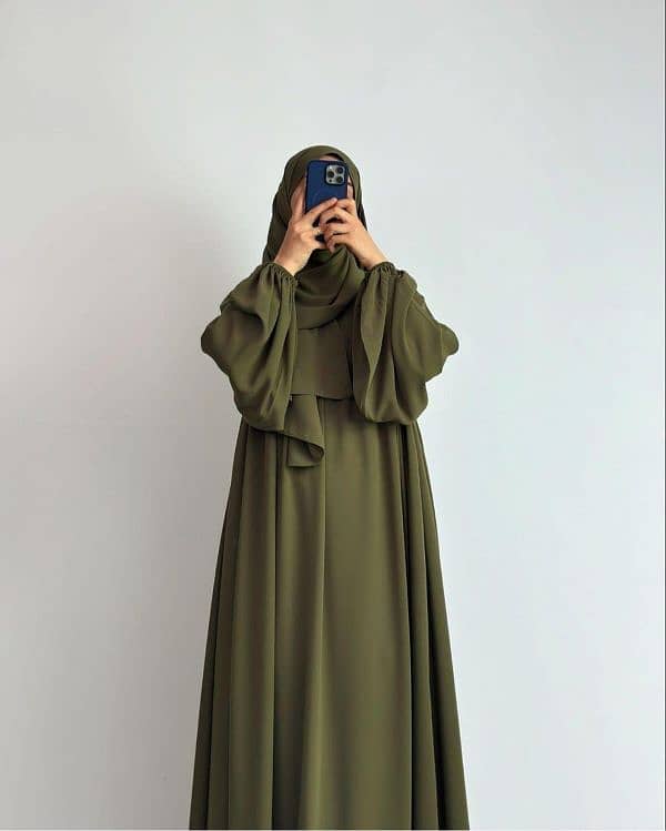 Georgette Plain Full Abaya With Stoller 4