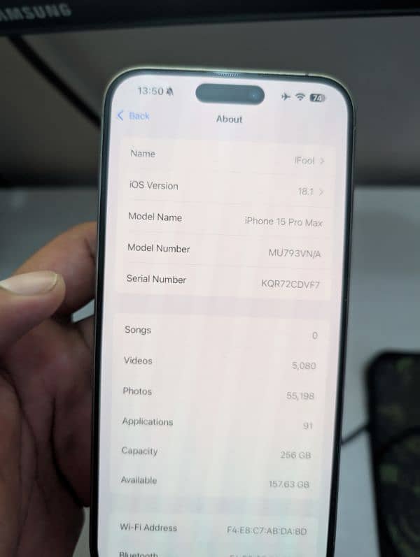 Iphone 15 Pro Max 256GB Official PTA Approved 6