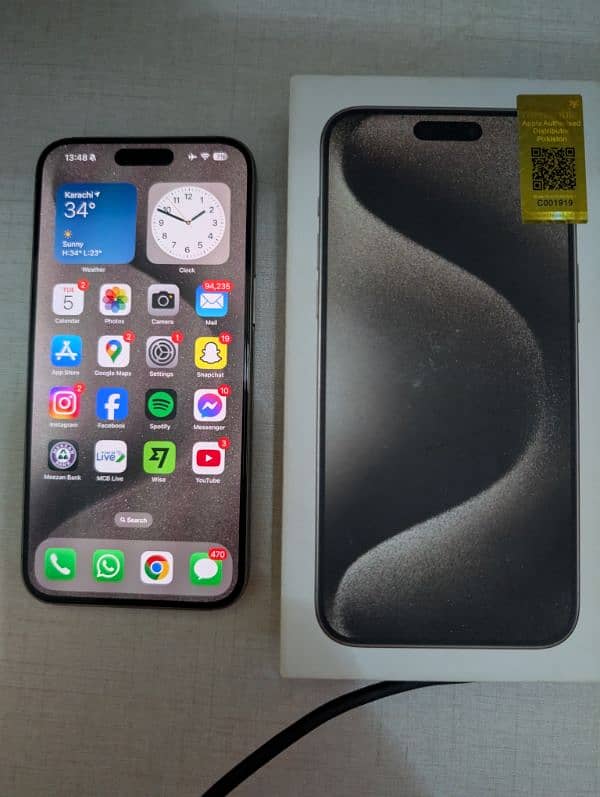 Iphone 15 Pro Max 256GB Official PTA Approved 9