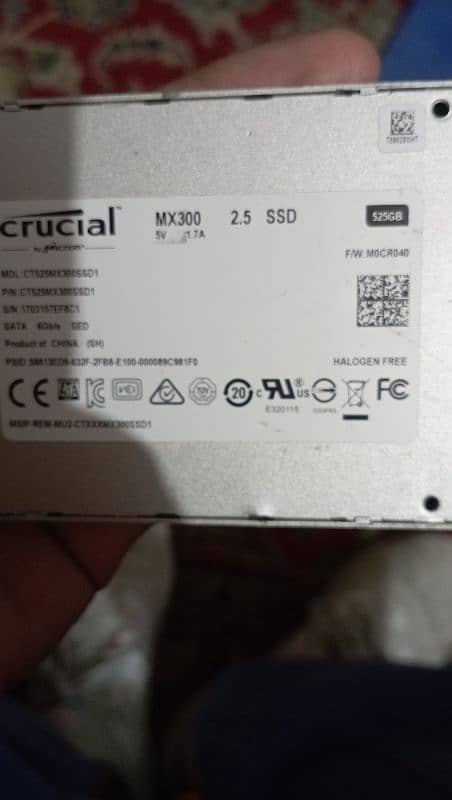 Branded crucial ssd 525GB 100% health 1