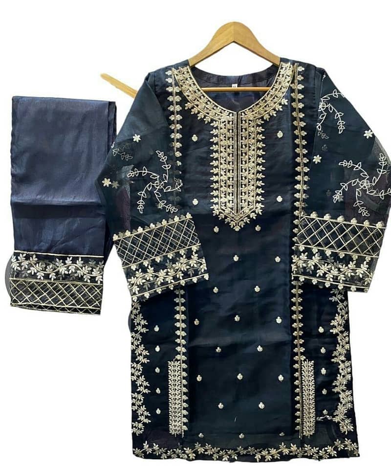 3pc woman s stitched katan silk embroidered suit 2