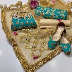 Woman Unstitched crinkle shifon Gota work dupatta