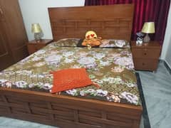 wooden bed set for sale totally new just one day use