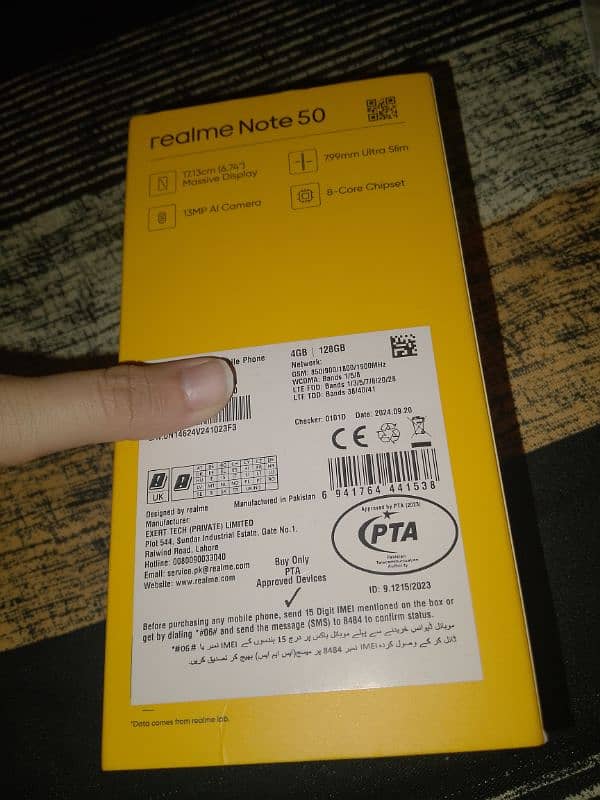 Realme Note 50 (Pta approved) 4/128 13