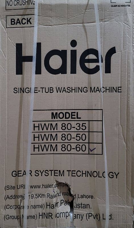 Haier Washing Machine HWM 80-60 - 8Kg Single Tub Washer 0