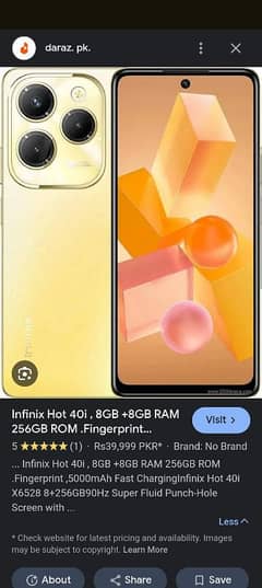 infinix hot 40i 8+8gb Ram 128gb memory