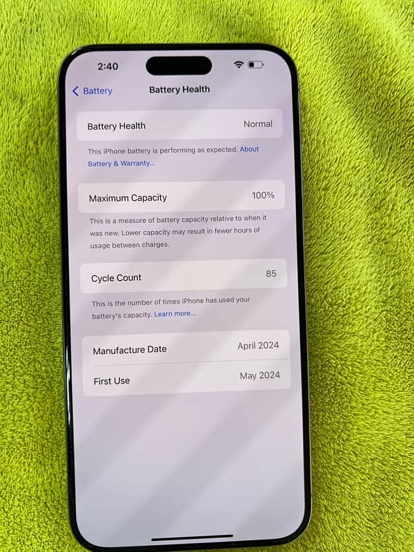 iphone 15 promax 256gb 100% health 88cc with box cable 10/10 condition 2