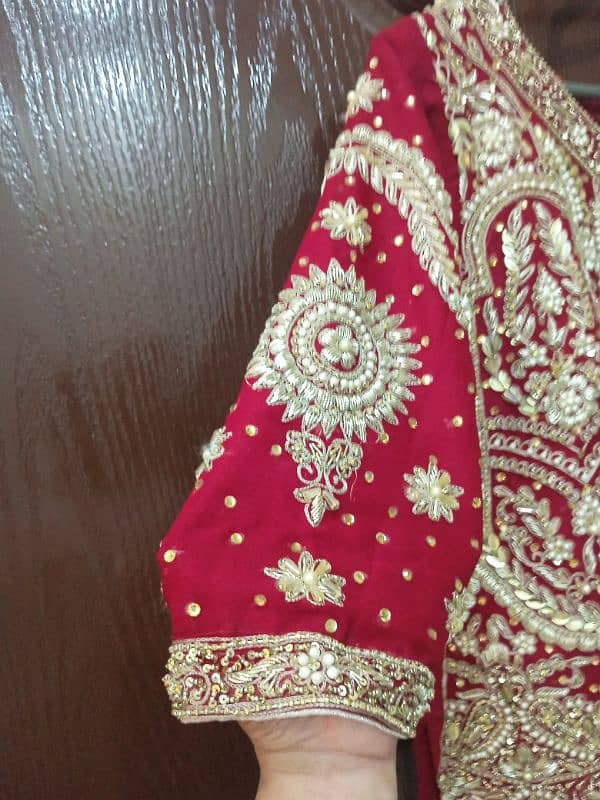 bridal lehnga/ pure chiffon /hand made /dabki nakshi kora work 5