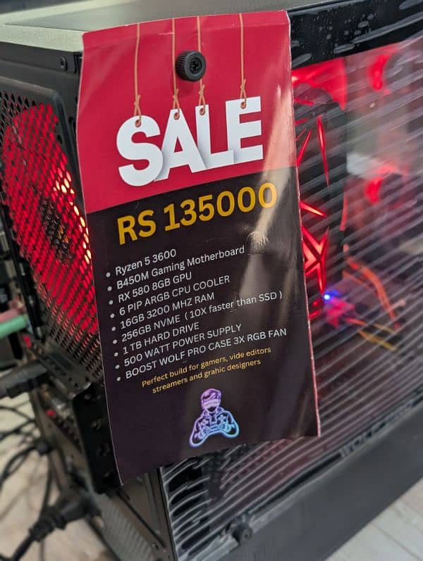 Ryzen 5 3600 Gaming PC Rx 580 8GB RGB Case 5