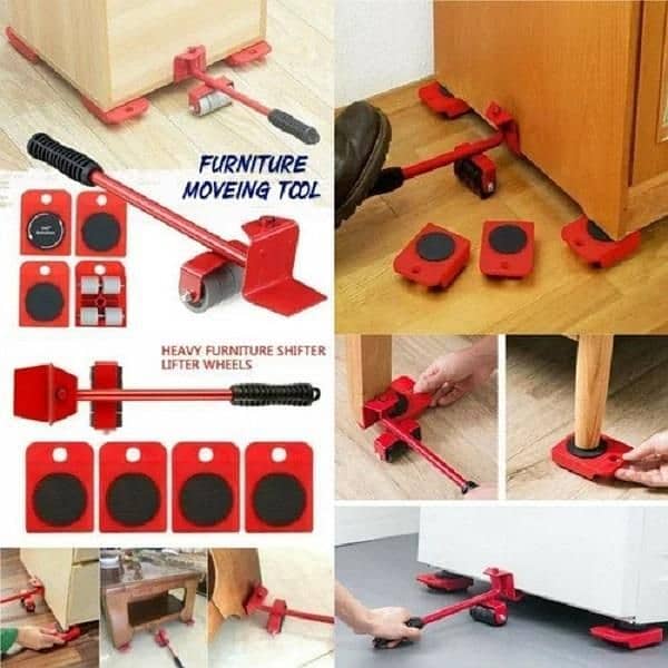 4 PCs lron Furniture Move Tool set 2