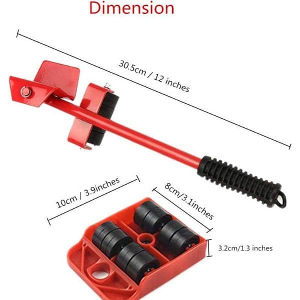 4 PCs lron Furniture Move Tool set 7