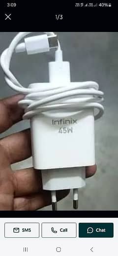 45w orignal infinix note40 ka charger hai kallar city ma mily ga