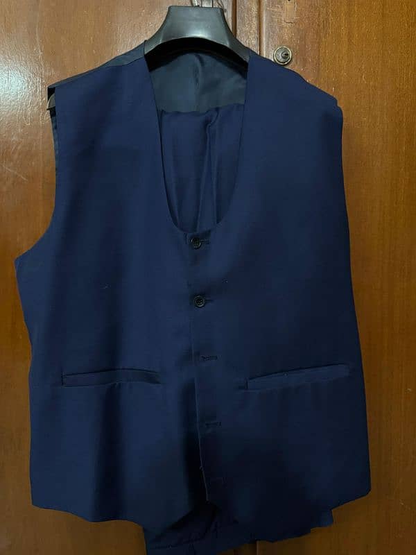 3 piece Royal Blue self stitched pant coat 3