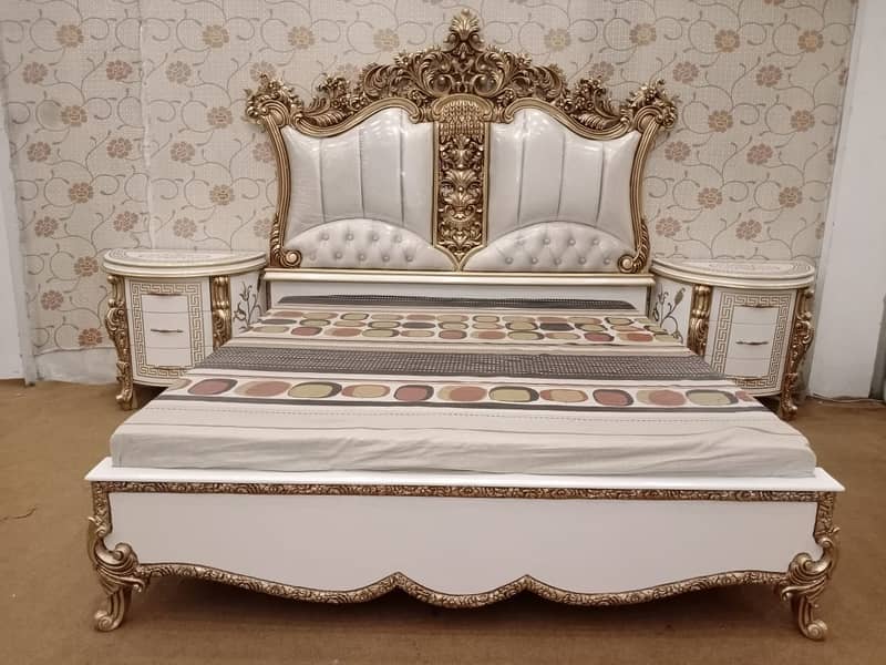 bed set / king size bed / double bed / poshish bed / bed / side table 7