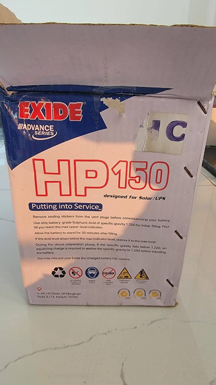 Exide Battery HP150 Deep Cycle Heavy Duty 12 Volts Specially Designed 4