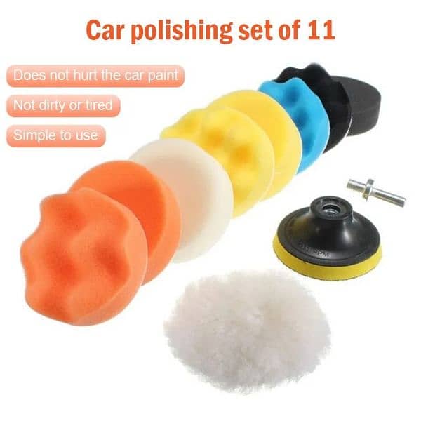 7Pcs 3" car Polishing Buffing Pad Kit Drill Adapter Car Polisher Buff 0