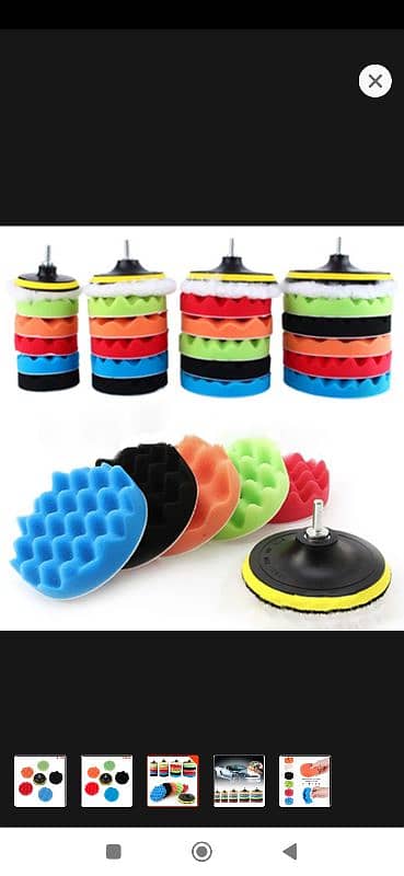 7Pcs 3" car Polishing Buffing Pad Kit Drill Adapter Car Polisher Buff 18