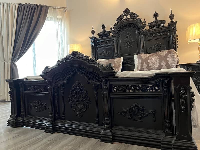 antique style king bed set 4