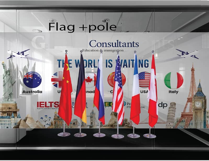 All Country Flags & Poles for Visa Consultancy Office & Travel Offices 7