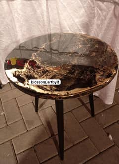 Black Gold Resin Table