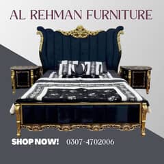 bed set / king size bed / double bed / poshish bed / bed / side table