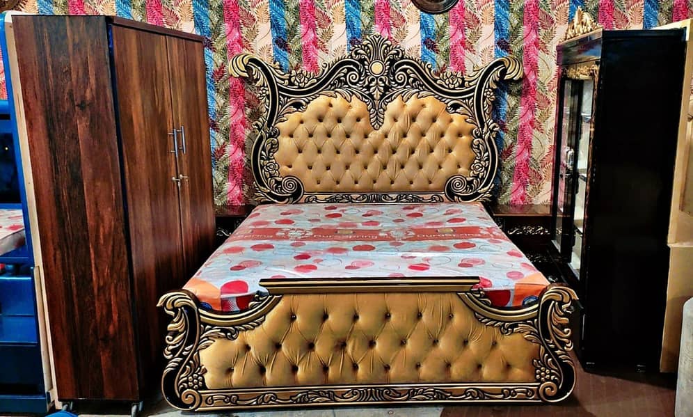 bed set / king size bed / double bed / poshish bed / bed / side table 5