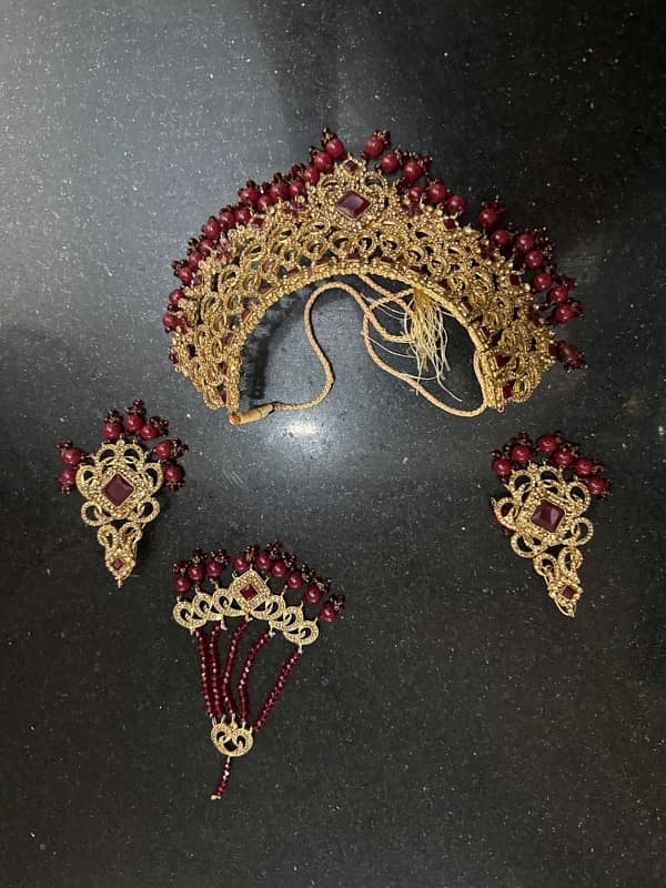 full heavy bridal baraat day complete jewellery set 2