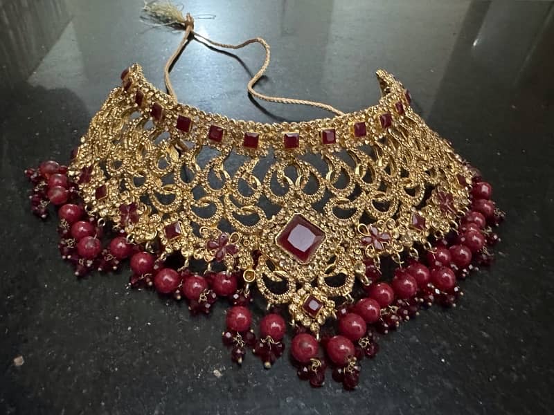 full heavy bridal baraat day complete jewellery set 11