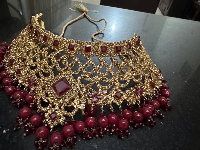 full heavy bridal baraat day complete jewellery set 13