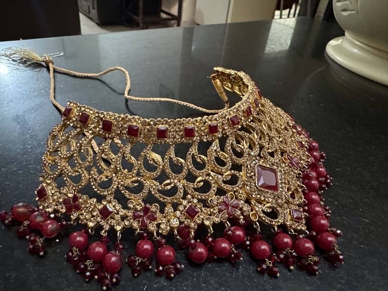 full heavy bridal baraat day complete jewellery set 14