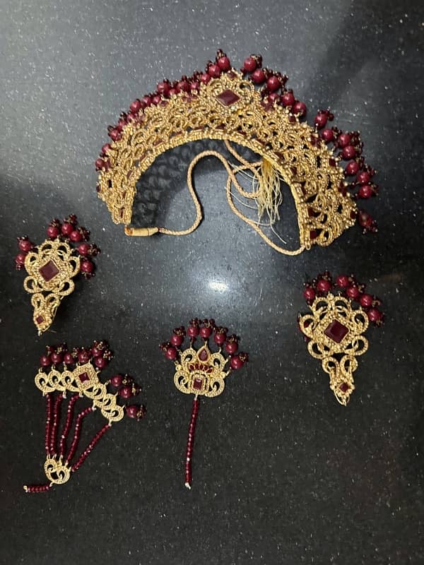 full heavy bridal baraat day complete jewellery set 16