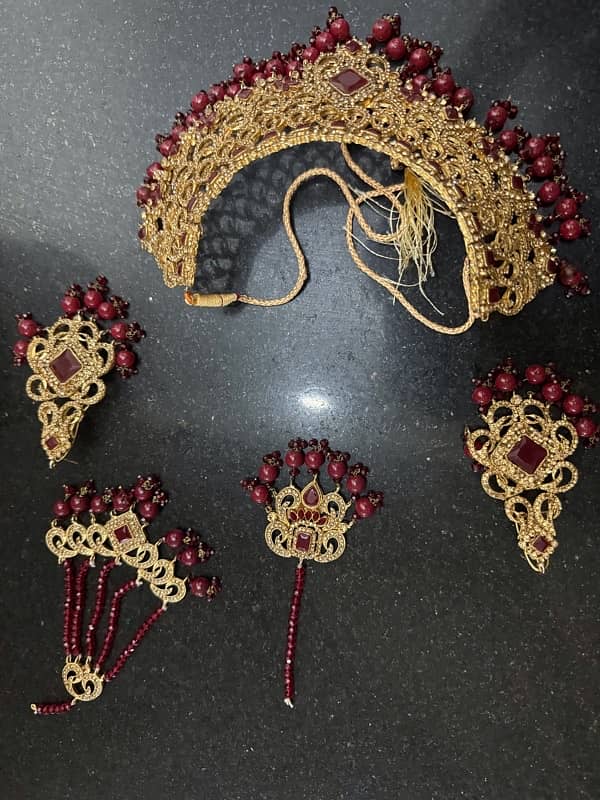 full heavy bridal baraat day complete jewellery set 17