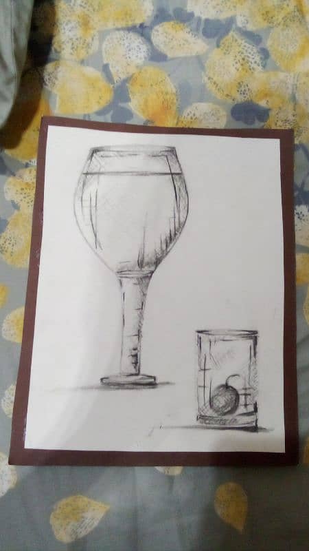 a beautiful sketch of two glasses 0